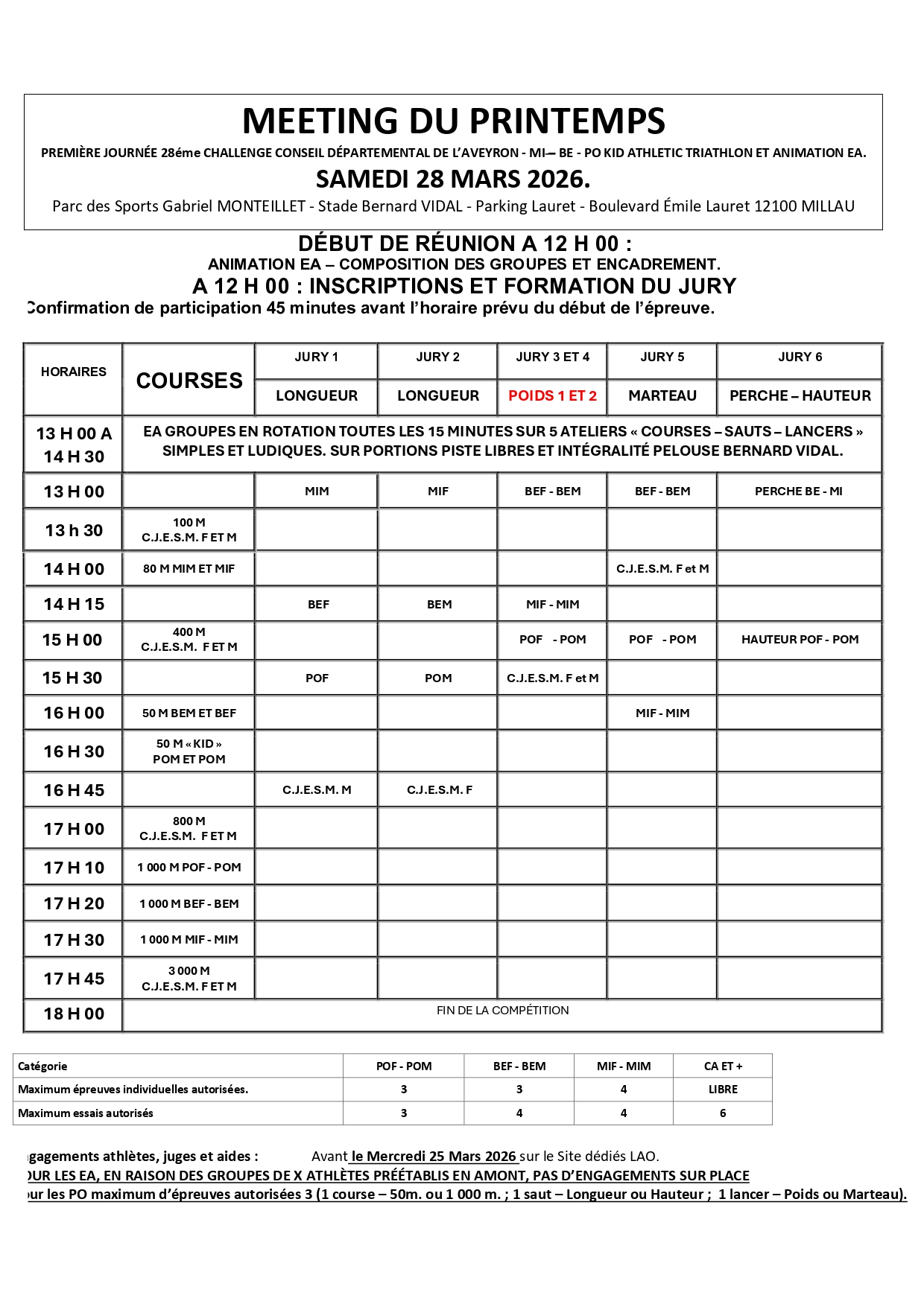 Programme Meeting du Printemps 28 mars 2026